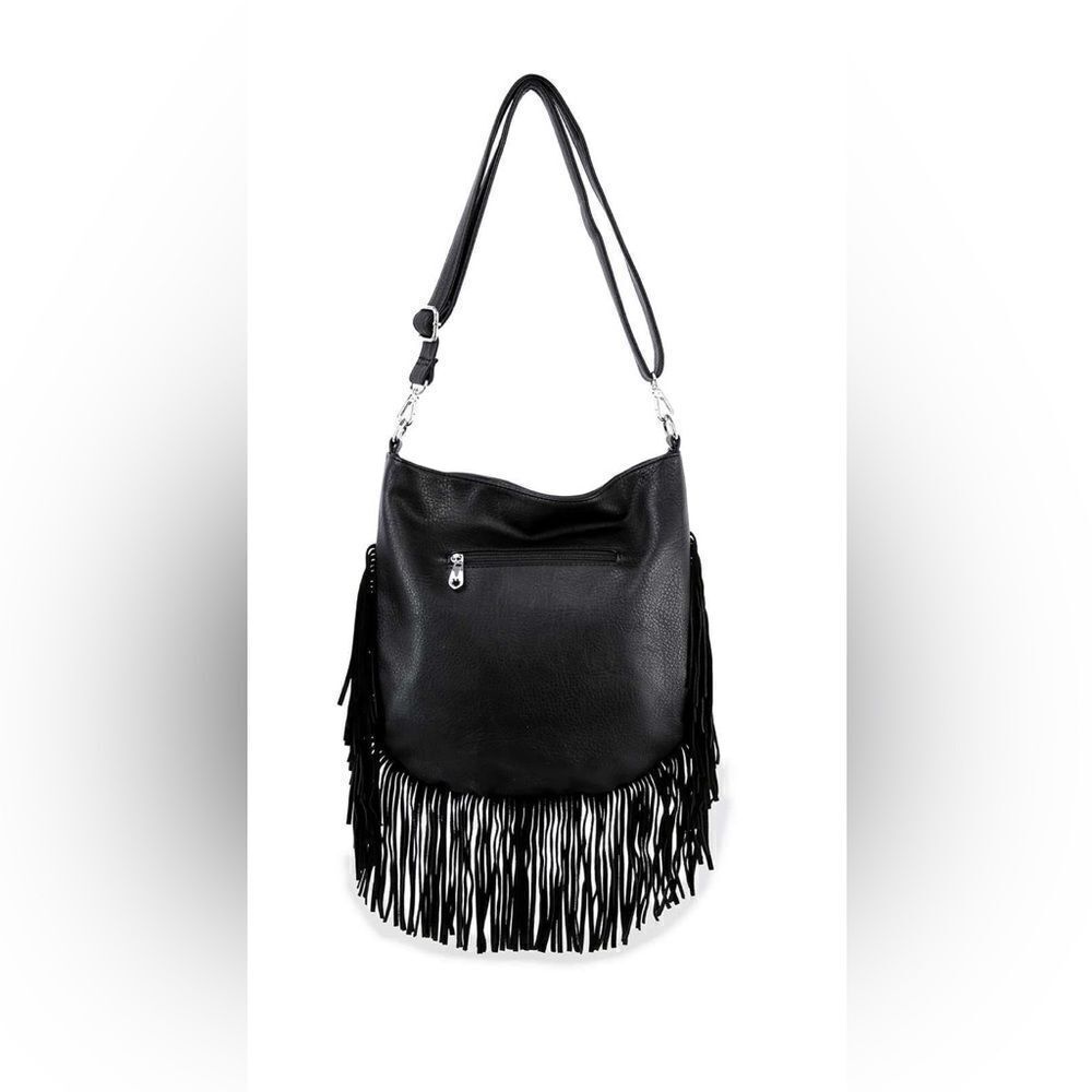 Jolly Roger Fringe Skull Handbag - Picture 2 of 4